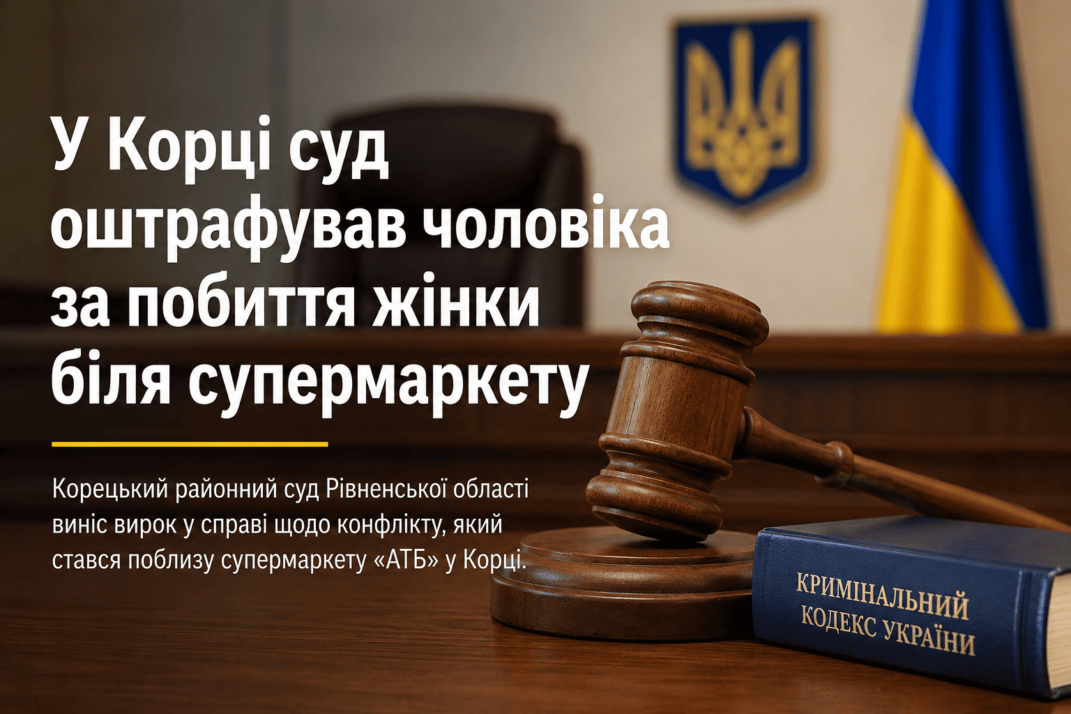 У Корці суд оштрафував чоловіка за побиття жінки біля супермаркету