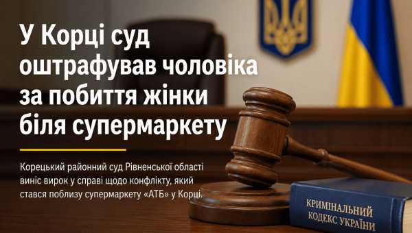 У Корці суд оштрафував чоловіка за побиття жінки біля супермаркету